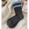 Calcetines de Lana Grises y Azules para Mujer, Calcetines de Media Pantorrilla para Otoño e Invierno, Engrosados y Forrados de Felpa para Calidez, Estilo Ins de Moda con Lazo Bordado, Calcetines Largos de Invierno