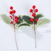 Simulación transfronteriza, Navidad, triángulo, hoja, pequeño fruto rojo, fruta de la fortuna, decoración navideña, hoja verde, baya, flor falsa, un solo tenedor, fruto rojo.