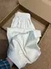 Calça Larga Off-White para Mulheres Plus-Size (até 136 kg), Estilo Fino Primavera/Verão, Calça Reta Versátil Casual Relaxada