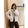 [Pedido Mo] Casaco de Lã Quente Petite e Estiloso para Mulheres, Novo Estilo Outono e Inverno 2026, Top de Manga Longa com Gola Alta