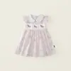 Vestido Infantil Verão Little Pony Bordado Manga Bufante Renda Vestido Princesa Outono 2026 Doce Estilo Coreano Vestido Infantil Fashion