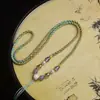 Colar Pingente Tangka Cordão Corrente de Suéter Corda de Pingente de Jade Ágata Jade Corda Ajustável Joia Dourada