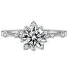 Novo Rosa Gold Seis Garra Moissanite D Cor VVS Diamante Luxo Flocos de Neve Starry Elegante Noivado Anel de Diamante para Mulheres