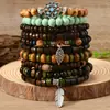 TEMU HIYIN Transfronteiriço Novo Estilo Boêmio Casca de Coco Contas de Madeira Pulseira com Contas de Fio Elástico Pulseira Pulseira