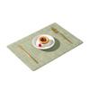 Fábrica Direct Supply Cloth Pattern Leather Placemat Home Hotel Western Placemat Tapete de mesa quadrado de dupla face Tapete impermeável à prova de óleo Tapete de isolamento térmico