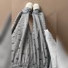 Pantalones Mochi Yamamoto con Lazo Gris para Mujer, Estilo Primavera, Pierna Recta Fluida, Petite, Casual Relajado, Pierna Ancha Suelta 14