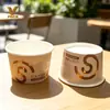 Taza de Papel Desechable para Helado de 3 oz 90 ml Taza de Helado Impresión Personalizada Venta Directa de Fábrica Taza de Yogur con Tapa