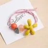 Goma para el pelo de cuentas acrílicas florales de colores caramelo estilo coreano y japonés, Cuerda para el pelo de bloqueo de color dulce estilo Hyuna con alta elasticidad
