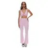 Pantalones de Yoga de Cintura Alta Fitness Casual Deportes Running Nudo Sujetador Chaleco Push-Up Conjunto 006 Ajustados