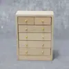 1:12 Casa de Bonecas Casa de Bonecas Mini Móveis Cômoda Madeira Maciça Multi-Gavetas Armário de Armazenamento Liso