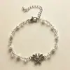 Collar de mariposa fresca de súper hada coreana con cadena de clavícula de perlas de cristal para mujer Mori Girl, collar de cadena de clavícula con forma de corazón