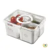 Caja de Almacenamiento para Refrigerador, Contenedor Sellado de Grado Alimenticio con Tapa, Portahuevos, Almacenamiento de Frutas, Caja Transparente con Drenaje y Conservación