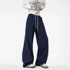 Nuevos y versátiles pantalones de chándal pesados de estilo americano con pierna curva, unisex, colección primavera/otoño, corte holgado, pierna recta, pierna ancha, pantalones largos casuales