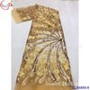 Posicionamiento bordado de lentejuelas malla transparente no elástica encaje europeo y americano cola vestido de novia compuesto flor grande tela brillante