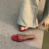 Sandalias de Cuña Cuadradas First Encounter Estilo Resort para Mujer, Tacones Altos Rojos de Tira Fina, Elegantes Sandalias de Tira de Dedo