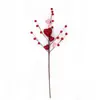 Día de San Valentín, Navidad, Día de la Madre, esquejes en forma de corazón, ramas de bayas en forma de corazón, corazón rojo, corazón de durazno rosa, cuentas de corazón rojo, fruta de la fortuna de corazón rojo