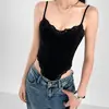 Mono Sexy de Encaje con Tirantes de Corte Bajo Estilo Chica Caliente para Mujer Primavera y Verano Nuevo Aspecto Adelgazante Chaleco Superior