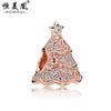 Pulsera de cuentas de aleación con diamantes de gran agujero de venta caliente transfronteriza con cuentas DIY caja de regalo de árbol de Navidad Casa accesorios de cuentas sueltas