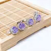 Brincos de Zircônia Korean Style Super Brilhante Corte Flor de Gelo Redondos Gesien Jewelry Anel de Moda Casual Brincos Pingente Joias