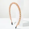 Diadema Heming Nueva Elegante Diadema Fina con Borde de Cristal Perla Sintética Sensación de Lujo Ligero Clip para el Cabello Versátil para el Día a Día Accesorio para el Cabello