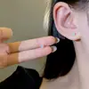 Não Precisa Tirar ao Dormir Argola de Prata S925 Simples e Exquisita com Zircônia para Mulheres, Brincos Versáteis Elegantes de Nicho de Luxo Leve