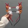 Accesorios Navideños para el Cabello de Bosque Relleno, Lindas Horquillas de Astas de Alce, Diademas, Horquillas para el Día del Niño, Flequillo, Adornos para la Cabeza de Mujer