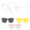 Gafas de sol para miopía con succión magnética, juego de clip tres en uno, gafas de sol con protección UV, fabricantes al por mayor