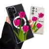 Funda de Teléfono Romántica de Tulipán Más Vendida en el Extranjero para Galaxy S24, Cubierta Protectora Magnética de Alta Apariencia para Samsung S25 para Niñas
