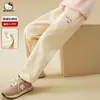 [Macio e Respirável] Calça de Veludo para Meninas Outono e Inverno 2024 Tamanhos Médio e Grande Calças Esportivas de Corrida para Crianças Venda por Atacado