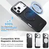 Adecuado para iPhone 18 Pro, funda de teléfono de carga inalámbrica magnética, protección de 360 grados, soporte giratorio, marco de lente de metal, funda de cuero