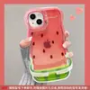 Funda de Teléfono Móvil Sandía de Verano para Apple 16promax 14 Silicona Transparente 13 Doble Soporte 15 Creativa Pequeña Fresca