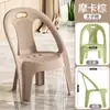 Silla de ocio para uso doméstico con respaldo, silla de plástico engrosado, silla de escritorio para niños, silla de ocio para adultos para el hogar con respaldo