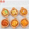 Cesta Tejida Serie de Pasteles y Pan Juguete Alimentario Pegamento de Crema Pegajosa DIY Cabeza de Resina Funda para Teléfono Colgante Materiales Hechos a Mano