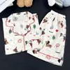 Pijama nuevo para mujer hecho de algodón nube, adecuado para primavera, otoño y verano, con un diseño dulce y casual, de manga corta, se puede usar afuera, ropa de casa fina