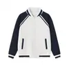 380G Algodón Diamante Texturizado Capa de Aire Estructura de Color Contrastante Cinta Tejida Chaqueta de Béisbol Abrigo Nuevo Otoño/Invierno Casual Versátil