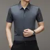 Camisa de Manga Corta de Seda de Hielo para Hombre de TikTok Sin Marcas Verano 2023 Color Sólido Casual de Negocios Camisa Delgada Ropa para Hombre