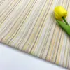 Lavar solo el agua tela de algodón y lino con rayas de color tela de lino y algodón teñida en hilo jacquard tela para camisa de vestir estilo étnico