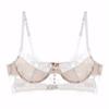 Lingerie de Renda para Cílios Estilo Francês Europeu e Americano, Sutiã Sexy Ultra Fino sem Costas, Sutiã para Seios Grandes com Efeito Redutor e Anti-Queda