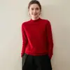 Tejidos 100% Cachemir Puro para Mujer, Suéter de Cuello Alto Medio, Tejido Holgado, Ropa Interior de Otoño e Invierno, Ropa Exterior, Prendas Base de Punto