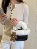 Bolso Peludo Estilo Coreano Bloque de Color Retro Gamuza Felpa Oso Lindo Colgante Bolso de Mano Bolso de Hombro Bolso Cruzado Nuevo Transfronterizo