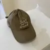 Gorra de béisbol de algodón cepillado con parte superior suave bordada con letras para mujer, gorra de verano con visera curva, protección solar, sombrero de parte superior suave para adelgazar la cara