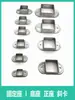 Conjunto de 5 peças de acessórios de fixação para corrimão de aço zincado, conjunto completo de conectores para corrimão de varanda e escada, base de ferro forjado para tubos quadrados