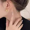 2024 Nuevo Explosivo Dorado Geométrico Poligonal Rayado Elegante Hebilla de Oreja Lujo Ligero Versátil Sentido Avanzado del Diseño