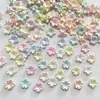 Flores Pequeñas Bicolor con Borde Dorado y Plateado y Brillo Metálico, Brillan en la Oscuridad, Materiales Hechos a Mano para DIY, Pasador de Pelo, Accesorio para el Cabello, Accesorios para Ramilletes