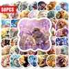 Compra directa transfronteriza de 50 pegatinas de animales con flores para decoración de diario infantil, pegatinas creativas Guka de mascotas lindas de dibujos animados