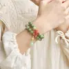 Pulsera de Semillas de Bodhi Azul Marino y Verde para Estudiantes, Joyería Versátil Estilo Chino, Cuentas de Oración de Semillas de Bodhi para Mujeres, de Mano