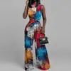 Moda Feminina Verão 2026 Nova Entrega Transfronteiriça: Macacão Elegante Sem Mangas com Gola Redonda Estampado para o Trabalho