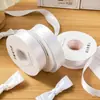 Pinza para el pelo, accesorio para el pelo y accesorio para la ropa, de cinta plateada brillante de doble cara con hilo metálico y lazo satinado de alta gama, transfronterizo, blanco