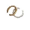 Anillo de Dedo Índice Simple con Diseño de Nicho Estilo K, Plata de Ley S925, Anillo Asimétrico de Piedra de Lava con Apertura Ajustable para Mujer