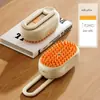 Pente Massageador Pulverizador Recarregável USB para Pet 3 em 1 Antiestático Névoa Escova de Higiene para Gato Cachorro com 84 Dentes Macios de Silicone Desembaraçador Cabel
